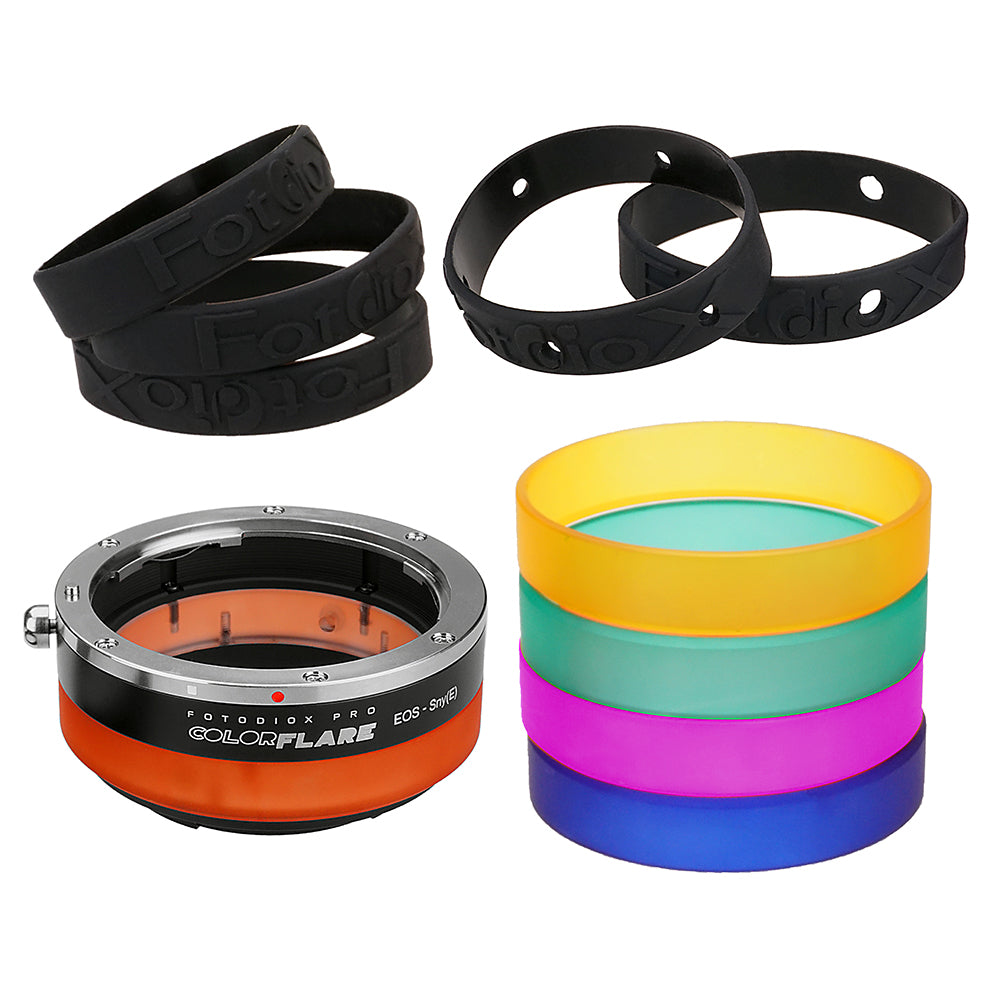 ArtFX ColorFlare Adapter for Canon EOS (EF / EF-S) D/SLR Lens to Sony Alpha E-Mount Mirrorless Camera Body - Light Leak / Flare Inducing Adapter from Fotodiox Pro **Clearance**