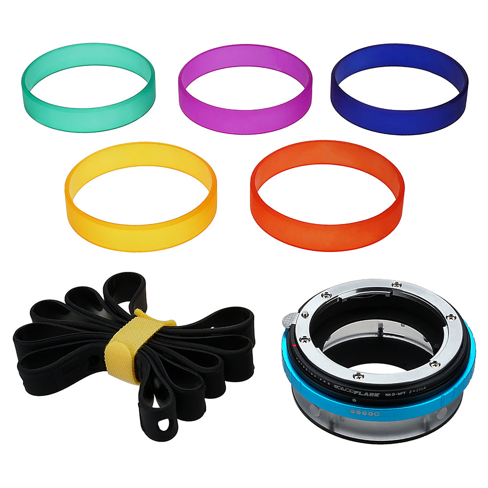 ArtFX ColorFlare Adapter for Nikon Nikkor F Mount G-Type D/SLR Lens to Micro Four Thirds (MFT, M4/3) Mount Mirrorless Camera Body - Light Leak / Flare Inducing Adapter from Fotodiox Pro **Clearance**