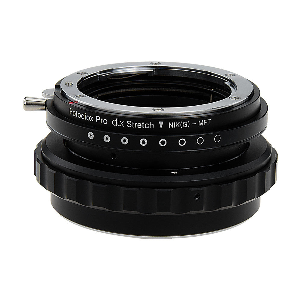 Fotodiox DLX Stretch Lens Adapter - Nikon Nikkor F Mount G-Type D/SLR Lens to Micro Four Thirds (MFT, M4/3) Mount Mirrorless Camera Body with Macro Focusing Helicoid and Magnetic Drop-In Filters