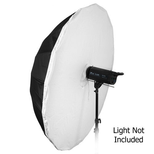 Fotodiox Pro 16-rib, 60" Black and Silver Reflective Parabolic Umbrella, with Diffusion Cover